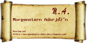 Morgenstern Adorján névjegykártya